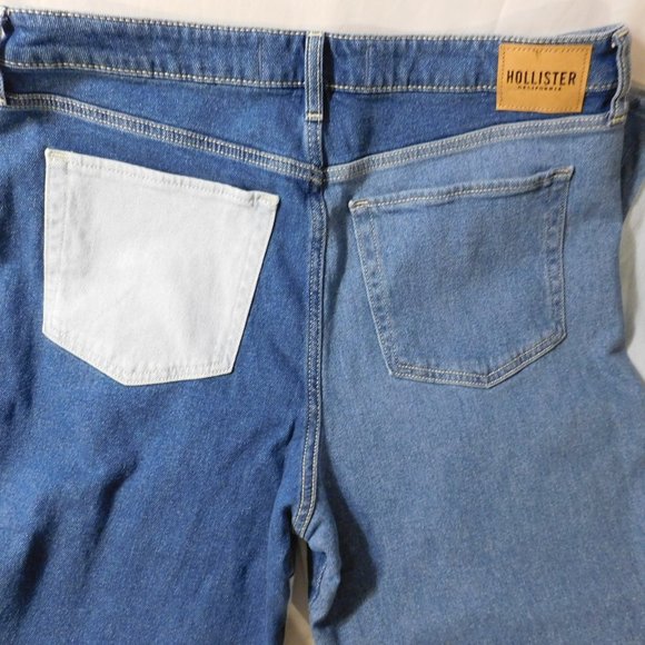 Hollister Ultra High Rise Mom Jeans Patchwork Design Size 15R BRAND NEW - Picture 3 of 4